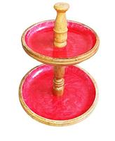 Hôtels Plateau de table Support à gâteau en bois avec dessus en verre Forme de dôme Plateau en verre Support à gâteau en bois Fabricant de gros Exportateur