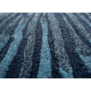 Alfombra Rectangular de Lana y Viscosa con Rayas Clásicas Azul Lucido, Hecha a Mano, 4m, para Pasillo, Sala de Estar, para Adolescentes, Modelo Top-258 - Product Image 3