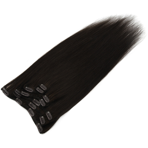 Extensions de cheveux humains Remy à clips KSWIGS, trame unique, lisses et soyeuses, noir naturel, postiche épais pour filles et femmes - Product Image 2