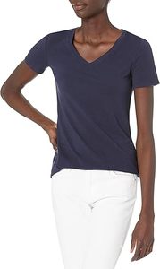 เสื้อยืดคอวีแขนสั้นระบายอากาศได้ดีสำหรับผู้หญิง - Product Image 4