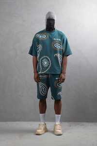 New 2026 High Quality Casual Streetwear Custom Printed Men's 2-Piece T-Shirt and Shorts <b>Set</b> Summer Breathable Track Suit - Product Image 3