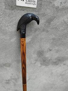 Bâton de marche en bois de corbeau sur le thème nautique Sier Head Handle Randonnée Activités de plein air Cannes en bois noir Article cadeau - Product Image 5