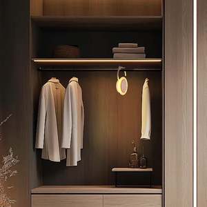 Modern Style 4.5V Battery-Operated Motion <b>Sensor</b> <b>Switch</b> 12 LED 6 Lumens Wardrobe <b>Light</b> Warm White PC Shade for Kitchen Cabinets - Product Image 6