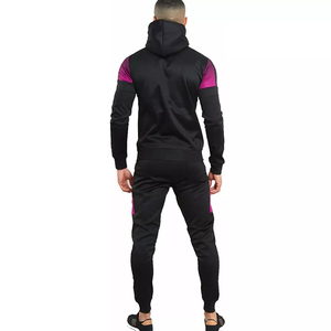 Streetwear solide à capuche d'hiver pour hommes Jogging Gym Fitness Sports Survêtement Full Zipper Outdoor Running Jacket Set - Product Image 3