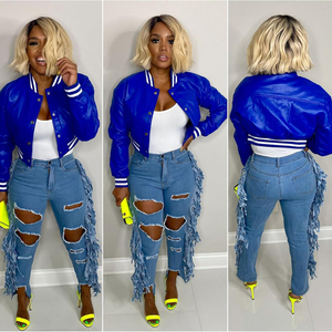 Vente en gros de nouvelles vestes d'université Letterman Crop élégantes pour femmes à vendre vêtements d'hiver de haute qualité pour femmes - Product Image 3