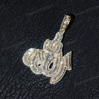 Collier pendentif unisexe en argent 925 plaqué or rose, entièrement serti de moissanite VVS de laboratoire taillée, style luxe, sur commande personnalisée, pour fêtes et hip-hop