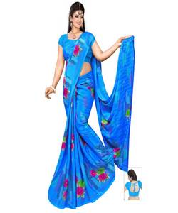Sari de créateur pour adultes Banarasi soie avec pierre pour mariage et fête en mousseline de soie viscose coton modal - Product Image 5