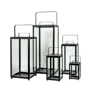 Lanternes en métal noir T Light Bougeoirs décoratifs fabriqués à la main pour les festivals de Noël - Product Image 3