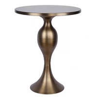 Table basse d'angle ronde élégante de haute qualité meubles décoratifs classiques pour la maison avec finition en aluminium argenté orné