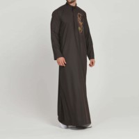 Nouveauté 2026 : Thobe/Jubba arabe grande taille pour homme, d'inspiration ethnique, 100% coton uni, respirant, séchage rapide, style urbain