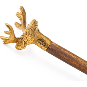 Juego de cubiertos de madera decorativos de mesa con extremo de latón Cuchara hecha a mano y juego de Spork Utensilios de cocina hechos de madera natural - Product Image 3