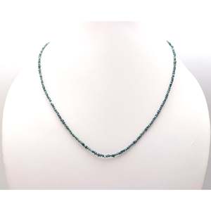 Collier de 16 pouces non taillé, diamant bleu de 2-3 mm, en argent sterling 925 plaqué or, style religieux vintage et tendance, chaîne de type brin - Product Image 4