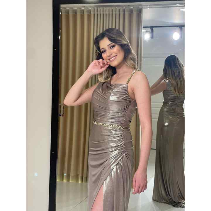 One Shoulder Chain Detailed Draped New Season Evening Dress Alç4006 4006