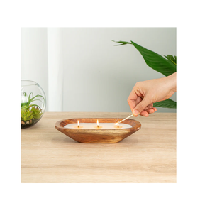 Bougie à pâte en bois bol décoratif salle et table à manger bougeoir bol à pâte en bois meilleure vente - Product Image 2