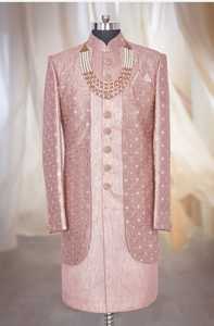 Sherrwani-Conjunto de sastrería para hacer Sastre, elegante, para ocasiones especiales, para trabajar de forma impecable, el más reciente, verde, Indo occidental - Product Image 2