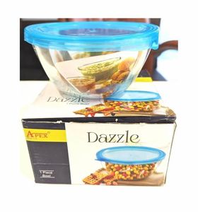 Bol de conservation alimentaire rond en verre de qualité supérieure avec couvercle en plastique, capacité de 500 ml, compatible micro-ondes et congélateur, pour une cuisine saine et un service domestique - Product Image 4