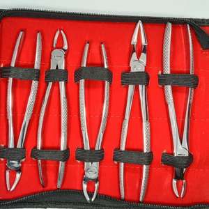 Nouvel ensemble de 10 pinces à extraire les dents en acier inoxydable de qualité supérieure, fabrication allemande, certifiées CE, classe I, pour usage hospitalier - Product Image 4