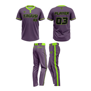 Maillot de baseball à manches courtes imprimé personnalisé pour hommes, uniforme respirant à deux boutons avec numéro de logo, en vente pour le softball - Product Image 4