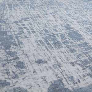 Modern <b>Boho</b> Handmade Rectangular Polyester <b>Rug</b> for Living Room Hallway Teen Spaces-Carina Blue 6923 - Product Image 2