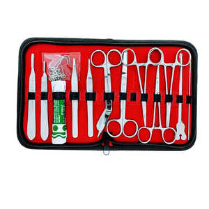 Kit de herramientas de sutura de acero inoxidable alemán con soporte de bisturí, pinzas para mosquitos, tijeras de Iris, Kit de disección médica de surgiright - Product Image 1
