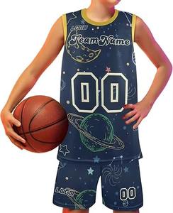 Meilleures ventes Maillots de basket-ball réversibles pour jeunes Vêtements de sport par sublimation Ensembles d'uniformes d'équipe personnalisés bleus - Product Image 1
