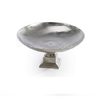 Tazón de servicio de frutas de Metal, decoración de vajilla, tazón grande de servidor de alimentos en forma ovalada, tazón de palomitas de maíz de plata