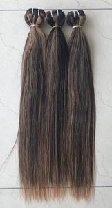 เครื่องดับเบิล Wefted เวอร์จินนุ่มและเนียนดิบอินเดียวัดสี No. 1B/30ตรงมนุษย์ผมส่วนขยายการรวมกลุ่มผมผู้ขาย - Product Image 2