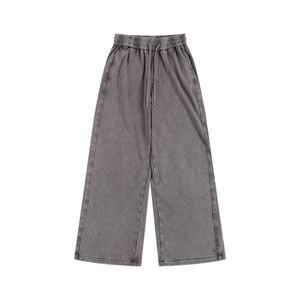 Custom 100% Cotton Luxury Men's Straight Leg Sweatpants Sun Faded Washed with Embroidered Logo Casual Style Fleece Sweat Pants - Product Image 2