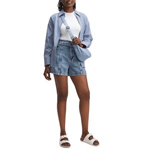 Short original pour femme short essentiel d'été universellement flatteur Short en jean bleu foncé - Product Image 2