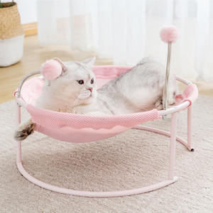 เตียงแมวเปลตาข่ายสุดหรูสำหรับแขวนสำหรับแมวตัวเล็กเตียงสัตว์เลี้ยงยกสูงได้ทุกฤดู - Product Image 4