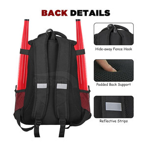 Sac de baseball de qualité supérieure, fabriqué par un fabricant de renom, en nylon durable, pour les sports de plein air, capacité de 30 à 40 L - Product Image 4