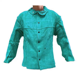Veste industrielle de sécurité réfléchissante la mieux classée en cuir de vachette fendu vêtements de soudage résistant à l'abrasion thermique et aux radiations - Product Image 3
