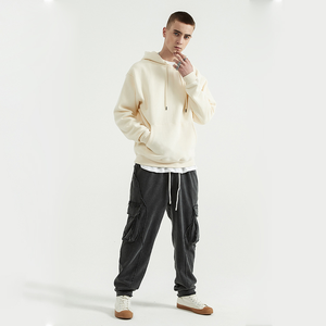 Sweat-shirt à capuche unisexe doublé en polaire avec logo personnalisé Sweats à capuche unis pour hommes Hiver chaud et décontracté Streetwear - Product Image 1