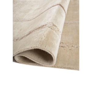 พรมขนสัตว์ผสมไหมถักมือสีเบจน้ำตาล Entropy รุ่น AKWS-3034 ลายแบบนามธรรม สำหรับห้องนั่งเล่น วัยรุ่น รูปทรงสี่เหลี่ยมผืนผ้า สำหรับห้องโถง ลายพรมแบบจิ๊กซอว์ - Product Image 2