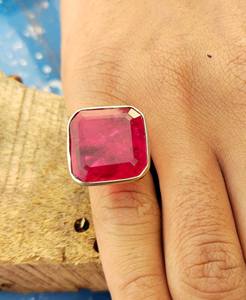 925 Sterling Silver Classic Style Ring Ruby Crystal Gemstone Beautiful Women's Jewelry for <b>Wedding</b> Engagement Party Gift - Product Image 1