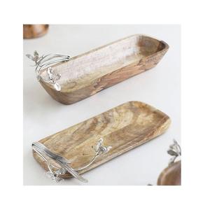 ถาดเสิร์ฟอาหารทรงสี่เหลี่ยมผืนผ้าดีไซน์สุดหรูถาดเสิร์ฟขนมวันที่ทำจากสเตนเลสสตีล - Product Image 6