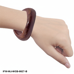 Brazalete de Madera Asimétrico Hecho a Mano, Pulido Natural, Brazalete de Madera Dura, Joyería Boho Chic para Mujer - Product Image 3