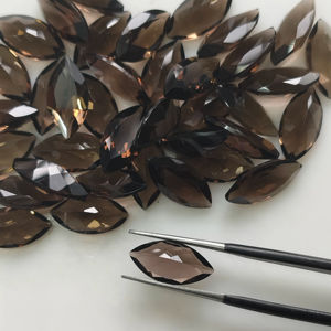 Cuarzo Ahumado Marrón Natural, Corte Marquesa de 14x7 mm, Gema Suelta de la Mejor Calidad para la Fabricación de Joyas - Product Image 1