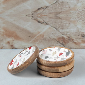 Sous-verres ronds en bois naturel de haute qualité avec sous-verres en bois uniques imprimés d'arbre de vacances pour les boissons du Vietnam - Product Image 3