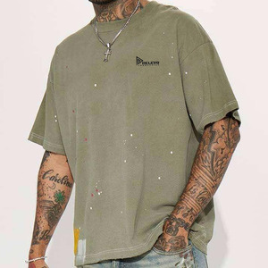 เสื้อยืดเจอร์ซีย์ผ้าฝ้ายย้อมสีแบบแอซิดวอช ทรงโอเวอร์ไซส์ สไตล์สตรีทแวร์ ทรงหลวม ผ้าฝ้าย 100% ไม่หด น้ำหนัก 300 กรัม - Product Image 3