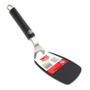 Espátula para Lasaña, Cubertería Desechable de Acero, Modelo TWIST Cromado y Negro, Tamaño 9x31cm, Modelo 1746 - Product Image 2
