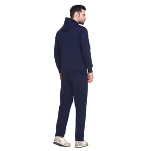 Couleur bleu profond personnalisé pour hommes de grande taille pullover à manches longues avec pantalons de survêtement ensemble de sweats à capuche imprimés pour hommes au meilleur prix - Product Image 2
