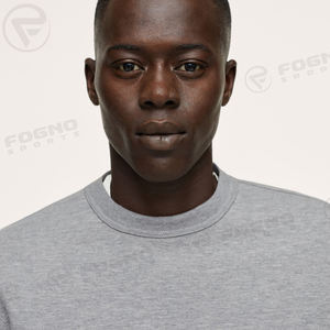 Sudadera Premium Gris Jaspeado Lisa para Hombre, 100% Algodón, Logotipo Personalizado, Venta al por Mayor, Sudadera Básica de Cuello Redondo para Hombre - Product Image 3