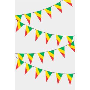 Guirlande de drapeaux triangulaires en toile de jute pour diverses occasions - Product Image 1