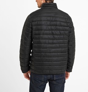 Blouson d'hiver noir de style haut de gamme, col montant, fermeture éclair, service OEM, finition teinte unie - Product Image 4