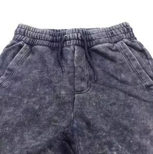 <b>Men's</b> Casual Acid Wash <b>Shorts</b> Pockets 100% Cotton Drawstring Elastic Waist Summer Sweat <b>Shorts</b> Solid Pattern Embroidered - Product Image 5