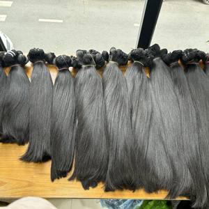 Extensiones de cabello humano vietnamita negro recto Natural sin procesar extremos súper doblemente alineados con cutícula para hacer pelucas - Product Image 2