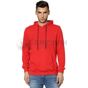 Sweat à capuche en coton 100% de qualité supérieure pour hommes, pull thermique à motif solide imprimé avec logo personnalisé pour l'hiver à prix réduit - Product Image 2