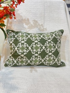 Decorative <b>Indian</b> Homemade 14*20 Inches Linen Embroidered Lumbar <b>Cushion</b> Covers Gifts For Her And House Warming Gifts - Product Image 3