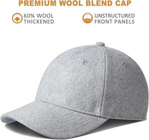 Gorra de béisbol de lana con tirantes ajustable para amantes del invierno Unisex, sombrero de papá de Color sólido personalizado con bordado a mano deportivo para hombres y mujeres - Product Image 2